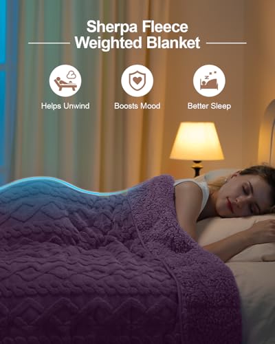 Image of Super Fuzzy Soft Sherpa Fleece Weighted Blanket, 15 lbs Dual Sided Fluffy Heavy Weighted Blankets for Adults - No Bunching with Double Layers of Soft Inner Lining (48 inchx 72 inch, 15 Pounds)