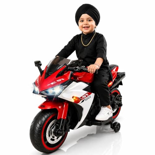 Image of LITTLE PUP Children's Toy Bike R3: Rechargeable Battery-Powered Ride-On for Boys and Girls | Electric Ride-On for Kids [Ages 2 to 8, Large Size - Red