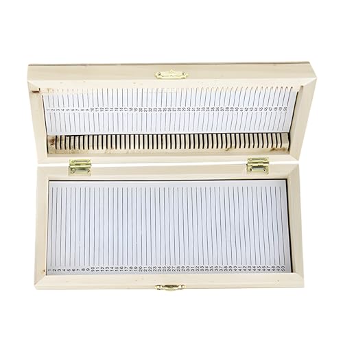 50 Place Microscope Slide Wooden Box with Lock, 9.8 X 5 X 2.2 in, Organized Storage, for Biological Specimen Collection