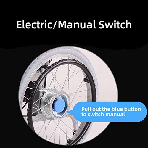 Silla de ruedas eléctrica plegable portátil para adultos, todo terreno con motor dual de 500 W, palanca de mando de 360°, alta capacidad de peso