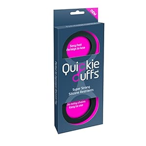Quickie Cuffs Super stabiele siliconen handboeien, maat: medium (binnendiameter: 5,3 cm), zwart