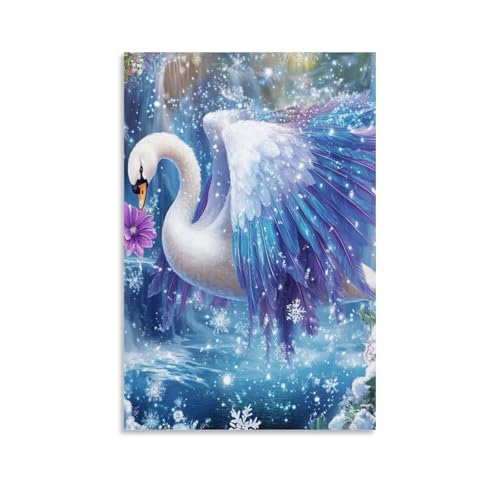Cuadros decorativos de cisne en lienzo moderno con acabados de alta definición 50x75cm