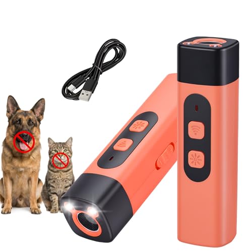 Vexnaro Antiladridos para Perros Ultrasonidos, Ahuyentador de Perros con Frecuencias Ajustables y Linterna LED, Dispositivo Portátil Recargable para Interior Exterior Perros Pequeños Medianos Grandes