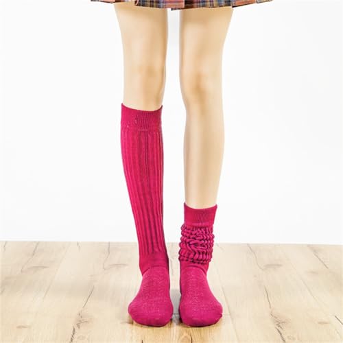 Image of 3 Pairs Women's Slouch Socks 80s 90s Neon Warm Scrunch Socks Chunky Socks Knit Scrunchie Socks Size 9 to 10