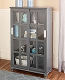 The Lakeside Collection Sliding Glass Door Storage Cabinets - Gray