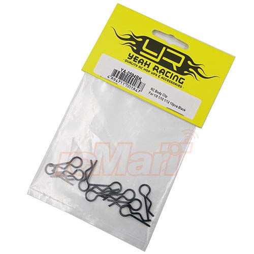 Yeah Racing RC Body Clip for 1/8 1/10 1/12 10pcs Black #YA-0594BK