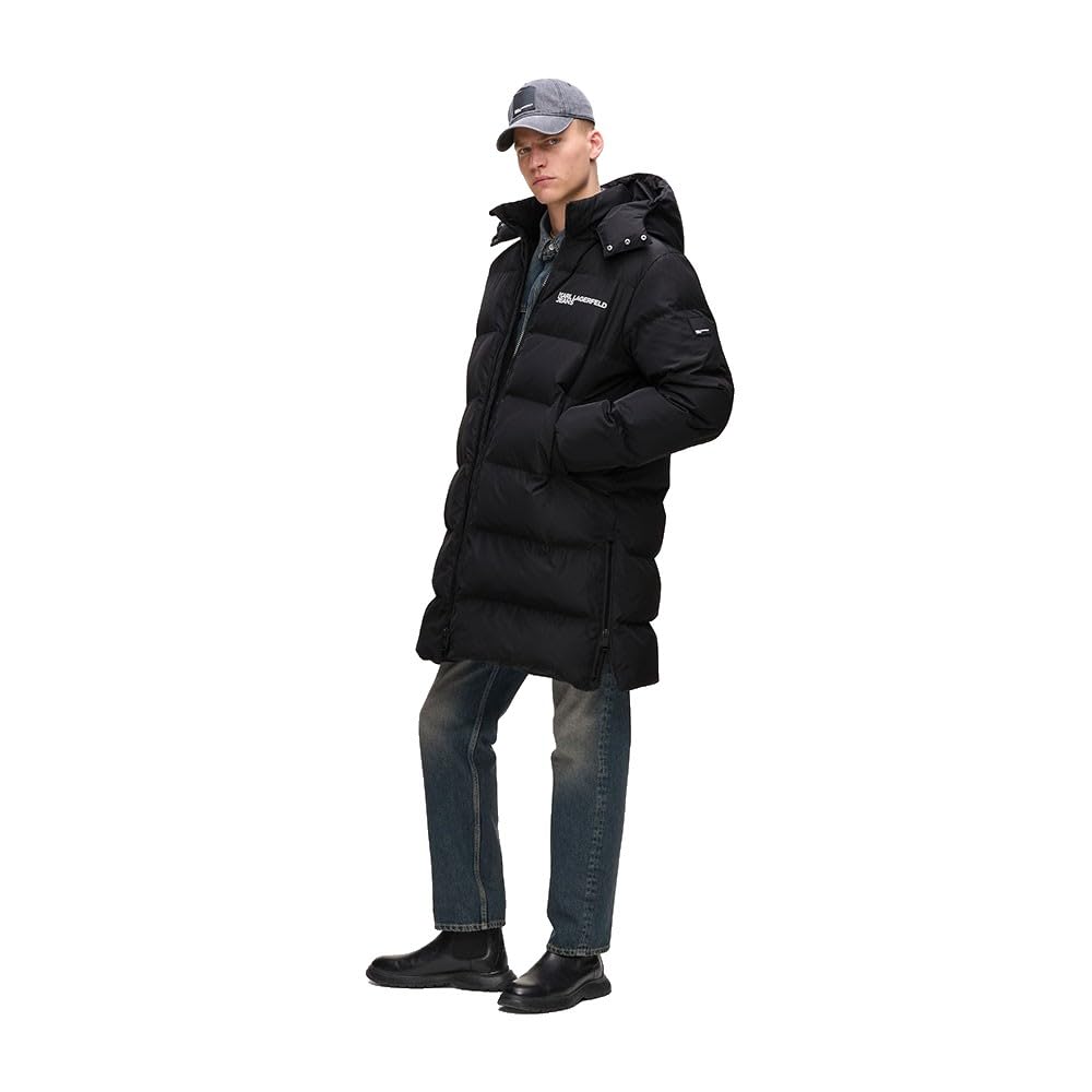 Jeansy Karl Lagerfeld, Męskie, Długa Pikowana, Regular Fit, Czarny, L