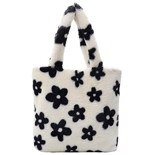 Sac à bandoulière en peluche pour femmes et filles - Sac fourre-tout à bandoulière longue - Grand sac à main en fausse fourrure Cover