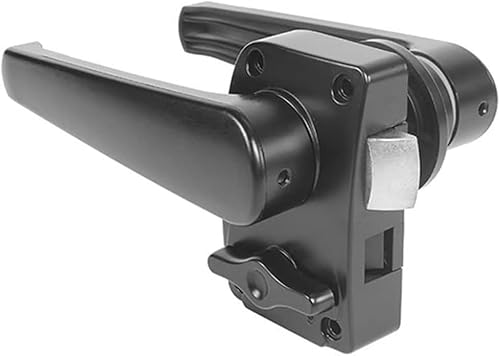 Motorhome Bathroom Door Lock RV Toilet Lever Door Handle with a Reverse Lock Black Bathroom Handle Knob Polished Chrome for Camper Yacht Caravan RV (Black)