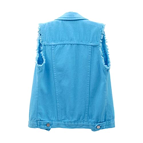 Veste jean sans manches pour sublimer un look d&eacute;contract&eacute; basique - 2