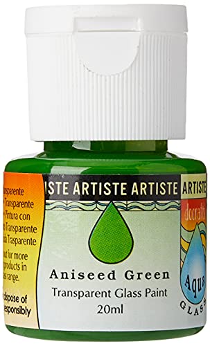 Artiste 20 ml Aquaglass Transparent Glass Paint, Aniseed Green