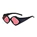Haklxyg Sunglassesfashion Sunglasses Trendy Personalized Outdoor Street Sunglasses Color Sunglasses Polygonal Sunglasses-Red