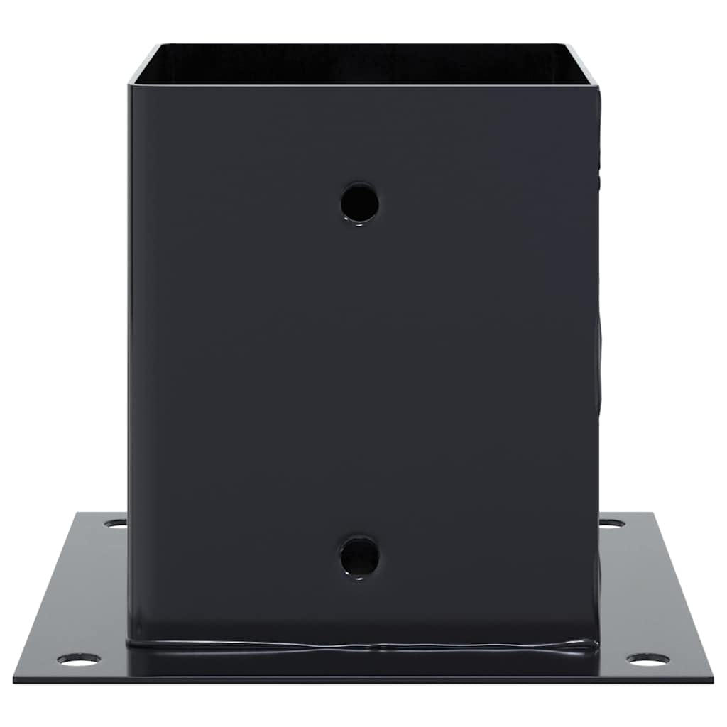 4er Set Pfostenträger Quadrat 121x121 mm Pfostenschuh aus Stahl Pulverbeschichtet Anthrazit Aufschraubhülse für Zaunpfosten Pavillon und Balken