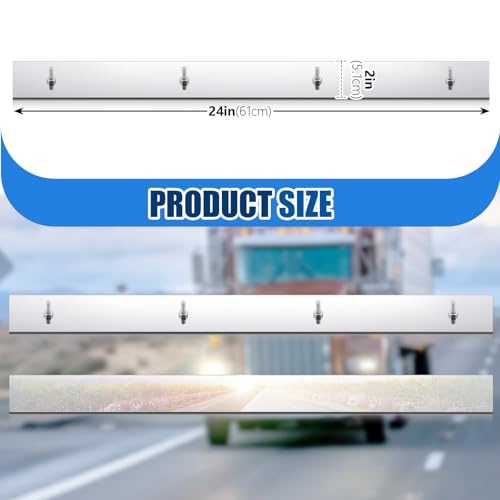 Image of MorningRo 2 Pcs 2 inch x 24 inch Studded Mud Flap Top Plate, Non Perforated, Stainless Steel, for Fixing Mudguard