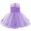 IBTOM CASTLE Prinsessenjurk voor kleine kinderen, voor pasgeborenen, babymeisjes, mouwloos, bloemen, tule, tutu…