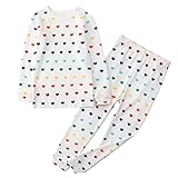 Owlivia 100% Organic Cotton Baby Long Sleeve Pajama Sets, Toddler Boy Girl 2-Piece Sleepwear(7 Years, Rainbow Hearts)