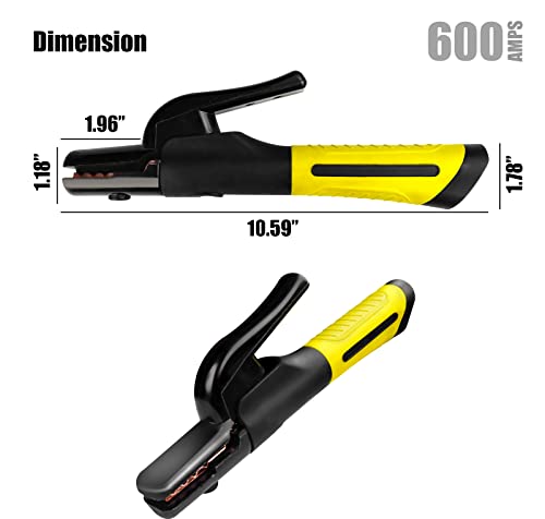 Ssimder Welding Electrode Holder Lead Assembly Arc 600Amp Welding Stick Electrode Clamp Of Welding Machine Copper Heavy Duty Jaw Holding Plier With Cable #TOP1