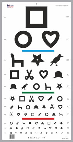 Sloan Buchstabentafel für die Nahansicht, Testentfernung 40 cm, Augentest-Tafel für Kinder und Erwachsene, 30,5 x 45,7 cm