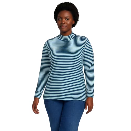 Image of Lands' End Women's Cotton Mock Turtleneck