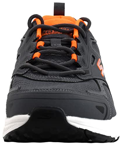 Skechers Men's Go Run Consistent Sneaker, Grey/Orange, 9.5 X-Wide