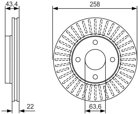 Disques De Frein Avant Bosch BD753 - Certification ECE-R90 - 255x22mm Ventilés - Jeu De 2