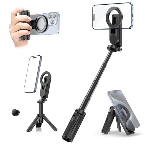 ULANZI ���C�g�ѓd�b�O�r JJ03 �|�[�^�u�����B��_�O�r Magsafe�p �����R���t�� �~�j�d�b�X�^���h�n���h���O���b�v iPhone 17/16/15/Android�p 360°��]�|�P�b�g�T�C�Y ���s�u���O���C�u�p