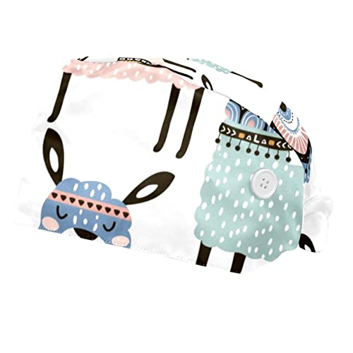 Casquettes de travail ajustables motif alpaga pour la cuisine