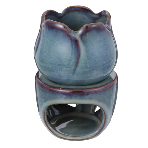 FOMIYES Tulip Incense Stove Ceramic Aroma Heating Holder for Essential Oils Candles Fragrance Suitable for Living Room Bedroom Yoga and Office