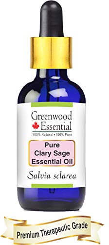 Greenwood Essential Pure Clary Sage Essential Oil (Salvia sclarea) with Glass Dropper 100% Natural Therapeutic Grade Steam Distilled 10ml (0.33 oz)