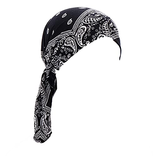 Gorro turbante para mujer, ajustable de seda transpirable, gorro de dormir con quimio, trenzas, gorro de cola, pañuelo supersuave, holgado, ligero, gorro de verano para mujer, bandana 2025, Negro