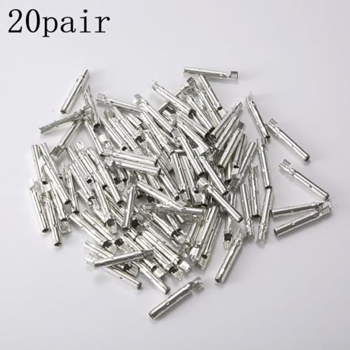 20 Paar Solarstecker Pin Metallkern männlich und weiblich Solarkabelklemmen, Solar Photovoltaik Stecker Innenkern Stecker und Buchse Terminals