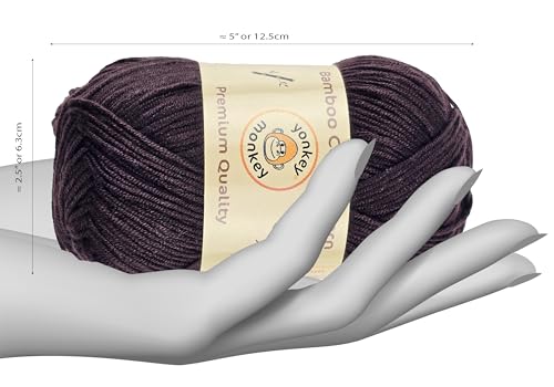 Image of 10-Pack of Yonkey Monkey 500 Grams Yarn - 70% Rayon derived from Bamboo, 30% Cotton - Imported - Brown 9036
