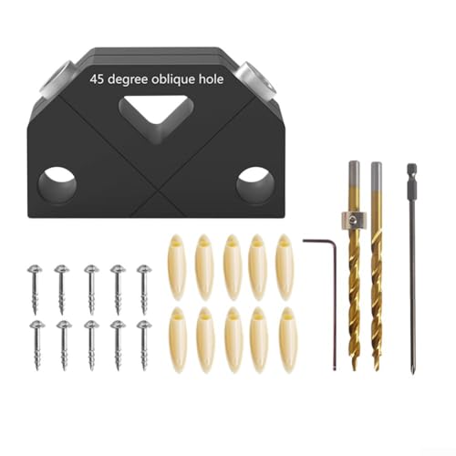 Kit per fori tascabili, localizzatore di fori obliqui a 45 gradi per giunti in legno resistenti, lega di alluminio per tasselli CNC per mobili, telai e progetti di lavorazione del legno