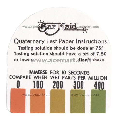 Sanitizer Test Strips Dispenser, Quaternary Strips, 100 Strips per Dispenser
