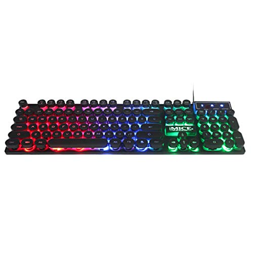 TwoCC-Clavier Gamer Filaire Ultra Mince, Clavier de Jeu Rétroéclairé de Jeu Imice Ak-800 avec Rétroéclairage Rgb Gamer pour Ordinateur Portable Pc
