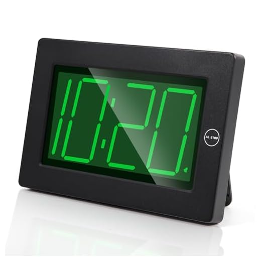 Timegyro Reloj de pared con batería LED, visible en la noche, sin enchufe, reloj de pared digital de pantalla grande, brillo ajustable