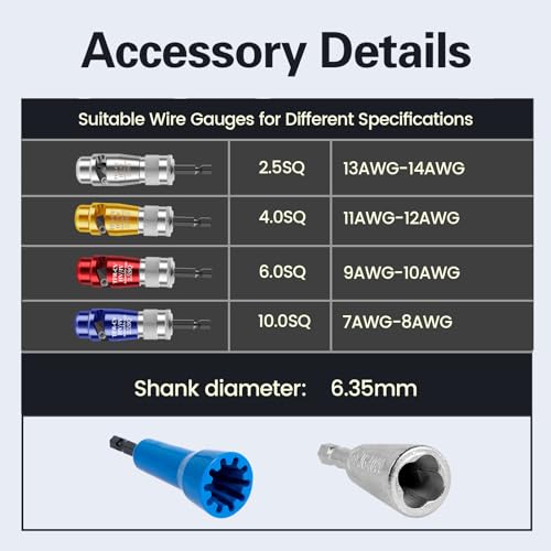 Wire Stripper for Drill, Wire Stripping and Twisting Tool, Cable Quick Stripping and Connector Wire Nut Twister Stripping Electric Tool Set Portable Wire Nut Twister for Power Drill