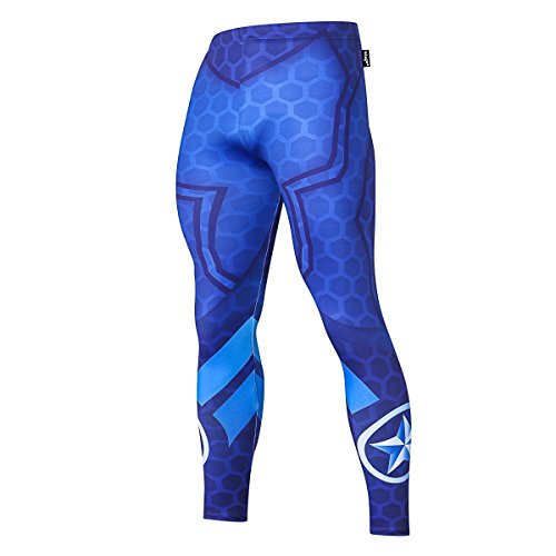 Nessfit Medias de compresión para hombre de superhéroe de capa base, leggings para gimnasio, correr, entrenamiento térmico