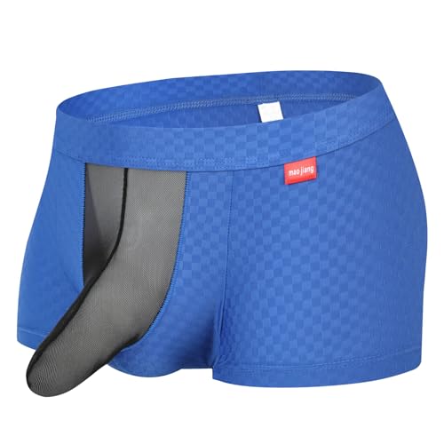 Sexy Underwear for Men Breathable Mesh See Through Boxer Briefs Elephant Nose Pouch Panties