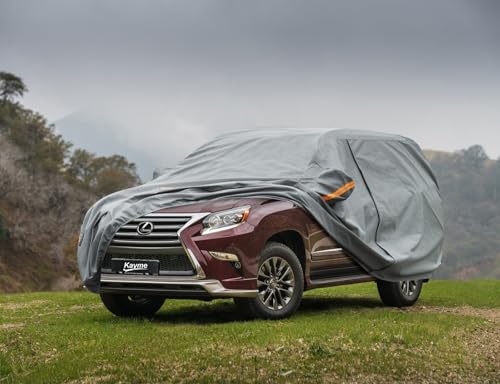 Image of Kayme Heavy Duty Car Cover Custom Fit Lexus GX460 GX550 (2009-2025),Waterproof All Weather for Automobiles, Full Exterior Covers Sun Rain UV Protection with Zipper Door.