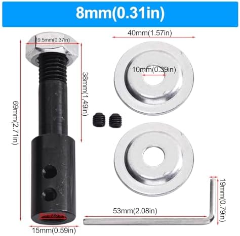 5-16mm Şaft Uyumluluk Aralığı (8MM) ile Tezgah Taşlama Motorlarına Elektrikli Matkap Montajı için Taşlama Tekerleği Mili Adaptörü için - Görsel 3