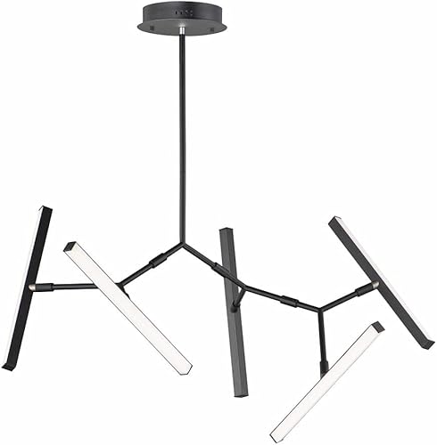 Miniatura 2 de ET2 E21244-BK Robotica Unique Branches - Colgante LED, 5 luces, 35 vatios, 61 pulgadas de alto x 27 pulgadas de ancho x 37 pulgadas de largo, negro