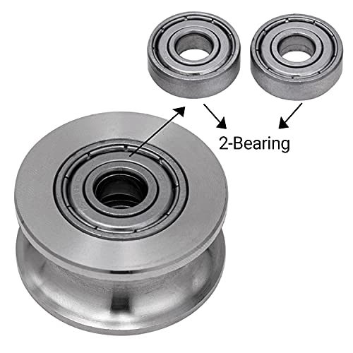 Shinico Cable Pulley Wheel Stainless Steel, Bearing Inside, Rope Pulley For Pulley System, Gym Equipment, Clothesline, 2 Pack #TOP2