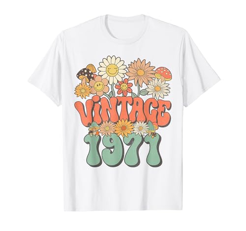 Vintage 1971 Floral Hippie Groovy Daisy Flower 55th Birthday T�V���c