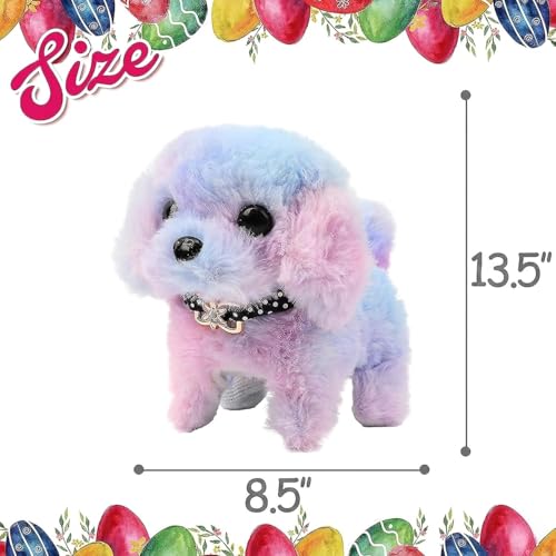 Image of GITGRNTH Walking Talking Rainbow Dog Toy for Kids with Battery Operated Fun - Cute Puppy Toy with Barking, Jumping, Nose Twitching & Voice Repeat, Interactive for Toddlers, Boys & Girls Gift
