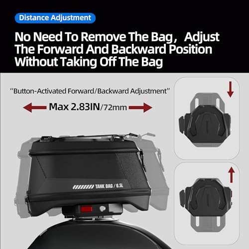 abamita Rhinowalk Motorcycle Tank Bag Magnetic Quick Release 5–6.5L Expandable Motorbike Fuel Tank Bag with Lock, Waterproof Storage Backpack with Rain Cover (Black) by abamita - Image 4
