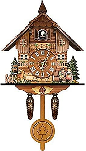 EHVYBDX Wall Clock Outdoor Clocks,Cuckoo Clock,Retro Nordic Style Wooden Cuckoo