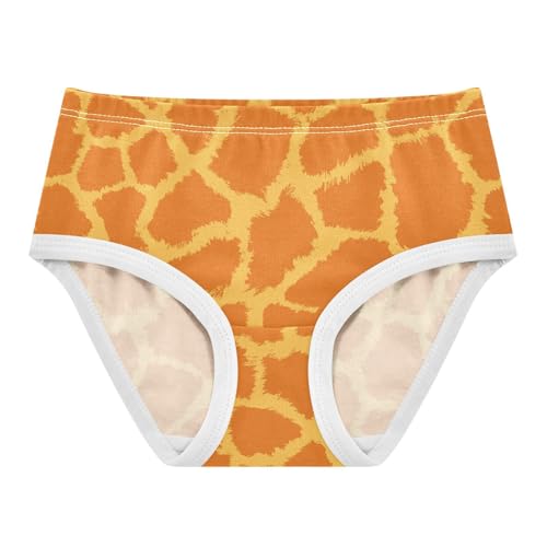 Little Girls' Soft Cotton Underwear Kids Breathable Comfort Giraffe Print Panties Briefs Toddler