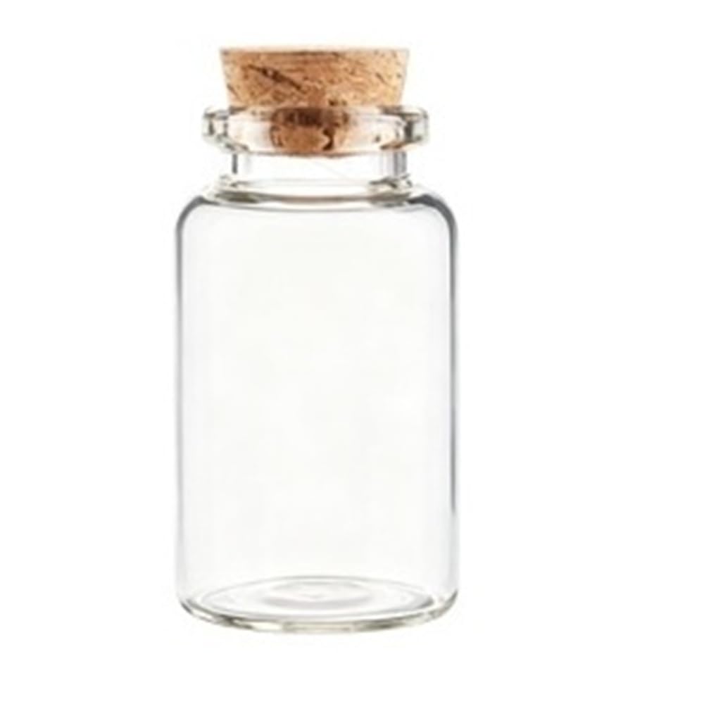 GOCENJIU Small Storage Vial 5pcs Small Vials Mini Glass Bottles for Home Decorations, Transparent Jars Containers with Cork Stopper
