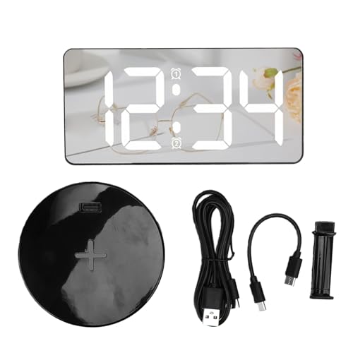 Reloj despertador digital para usar junto a la cama con pantalla espejo Karlak 7